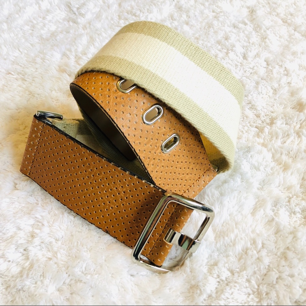 THE LIMITED Cream, Tan, Leather Belt Size Small